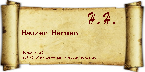 Hauzer Herman névjegykártya